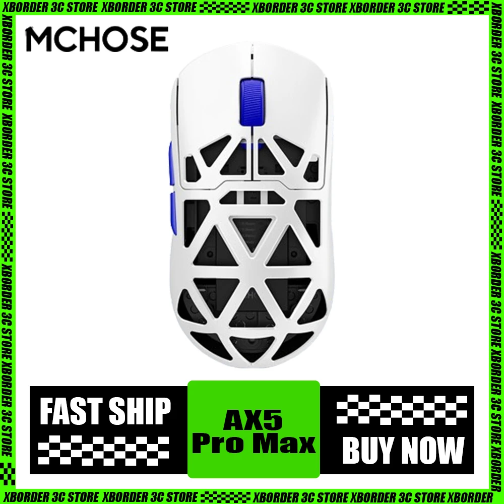 

MCHOSE AX5 Wireless mouse 8k return magnesium alloy PAW3395 3 mode Bluetooth gaming mouse lightweight AX5 Pro Max pc gamer gifts