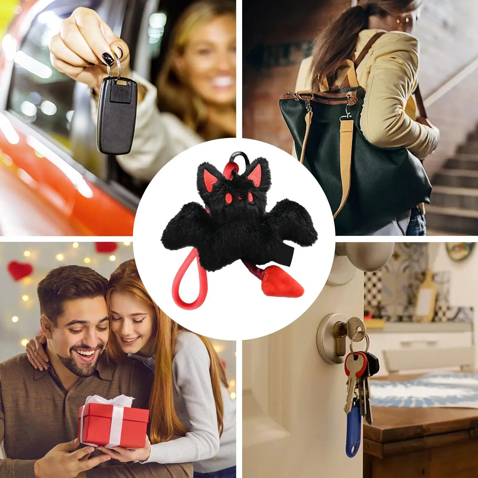 Adorable Bat Bunny Stuffed Animal Plush Toy - Soft Cuddly Backpack Charm for Kids Girls Boys Teens Room Decor Birthday Gift