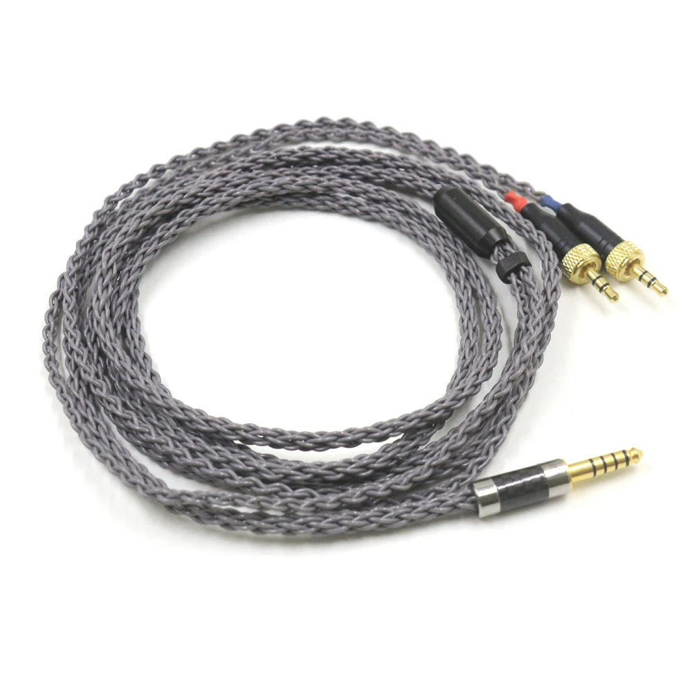 8 Core Grey XLR 2.5mm 3.5mm 4.4mm Earphone Cable For Sony MDR-Z1R MDR-Z7 MDR-Z7M2 With Screw To Fix