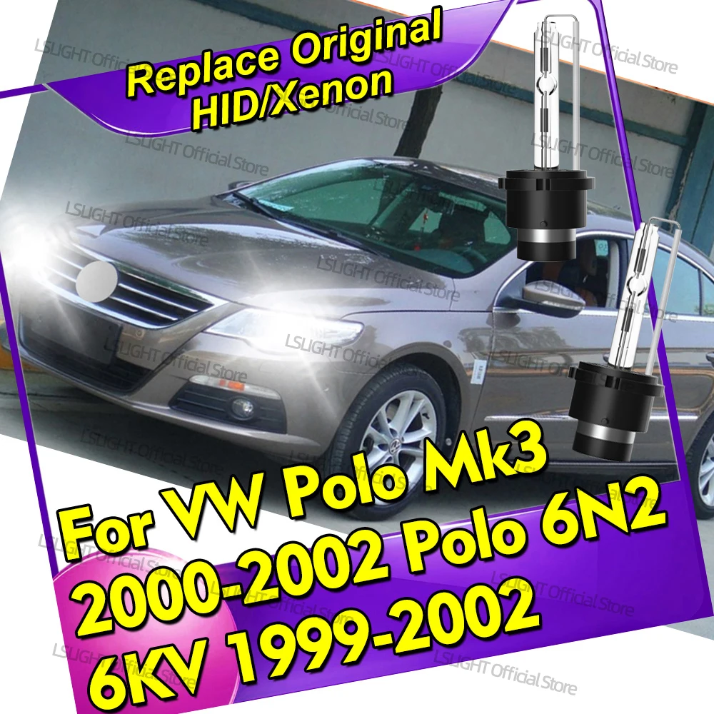 2x HID Xenon D2 D2S Headlight 35W Head Lamp Bulbs 6000K 8000K 10000K DC12V For VW Polo Mk3 2000 2001 2002 Polo 6N2 6KV 1999-2002