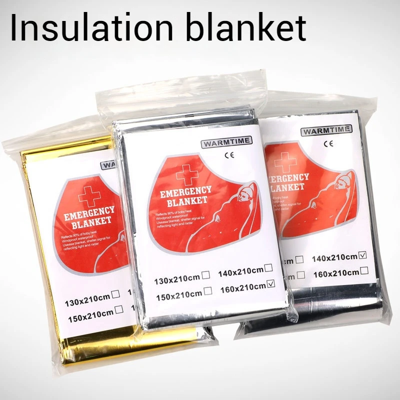 Outdoor survival insulation blanket, first aid blanket, double-sided sunscreen blanket, portable emergency survival equipment