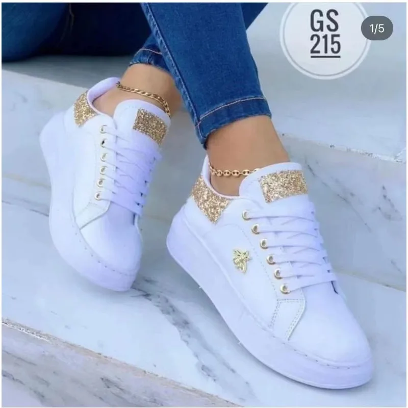 Vrouwen Casual Schoenen Mode Vlinder Decor Ronde Hoofd Sneakers Lederen Veters Plateau Dames Gevulkaniseerde Schoenen Dames Dames Schoeisel