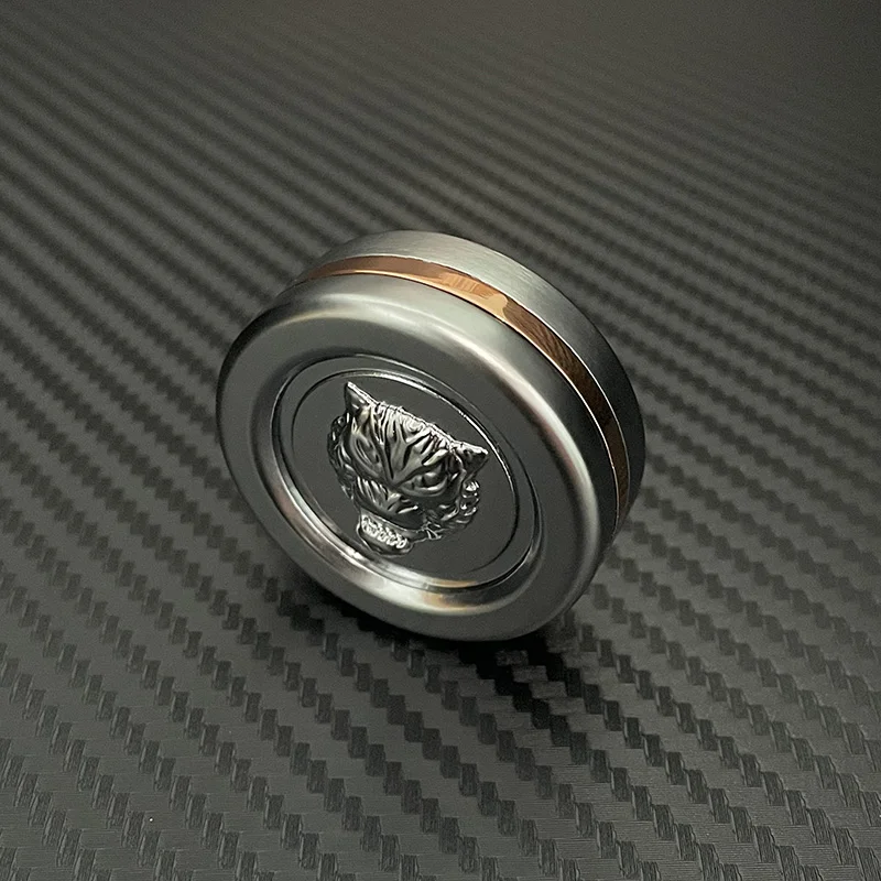 النمر رئيس تململ عملة EDC تململ سبينر المغناطيسي دفع المنزلق المعادن اللمس عملة يخفف القلق والاسترخاء الإجهاد ألعاب متململة #5