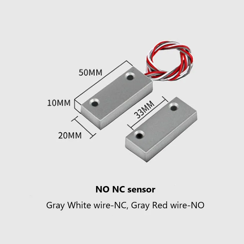 Interruptor magnético de aleación de Zinc NC sin Sensor de puerta, Cable con Cable, Monitor de puerta de ventana, contacto de alarma