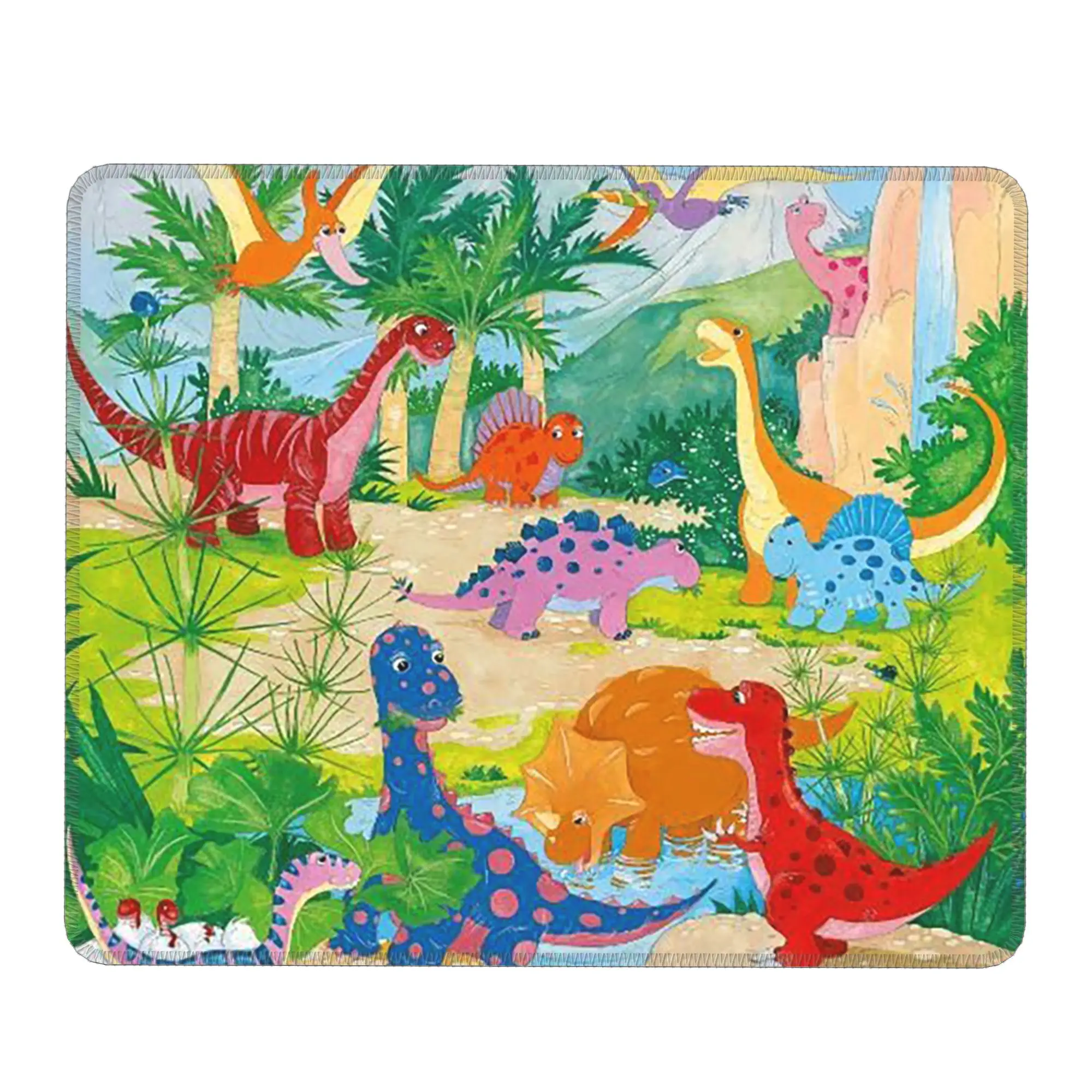 Dinosaur Scene In Landscape Pattern Mouse Pad Computer Keyboard Mouse Mat Gaming PC Laptop Desk Mat Office Table Mats