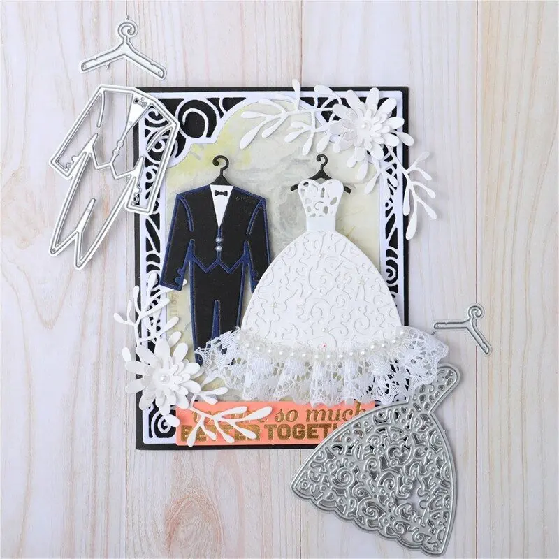 Couple Wedding Dies Metal Cutting Dies Cut Stencils for Scrapbooking Album Decorative Embossing Paper Dies