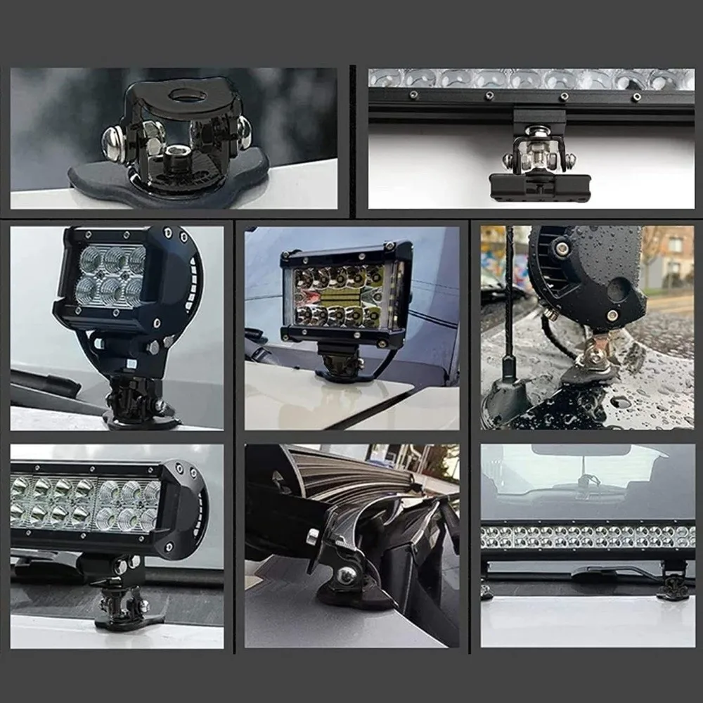 Metal LED Work Light Bracket Clamp Design Mounting Clip Hood Light Mount Bar Mounting Convenient Off Road Light Mount