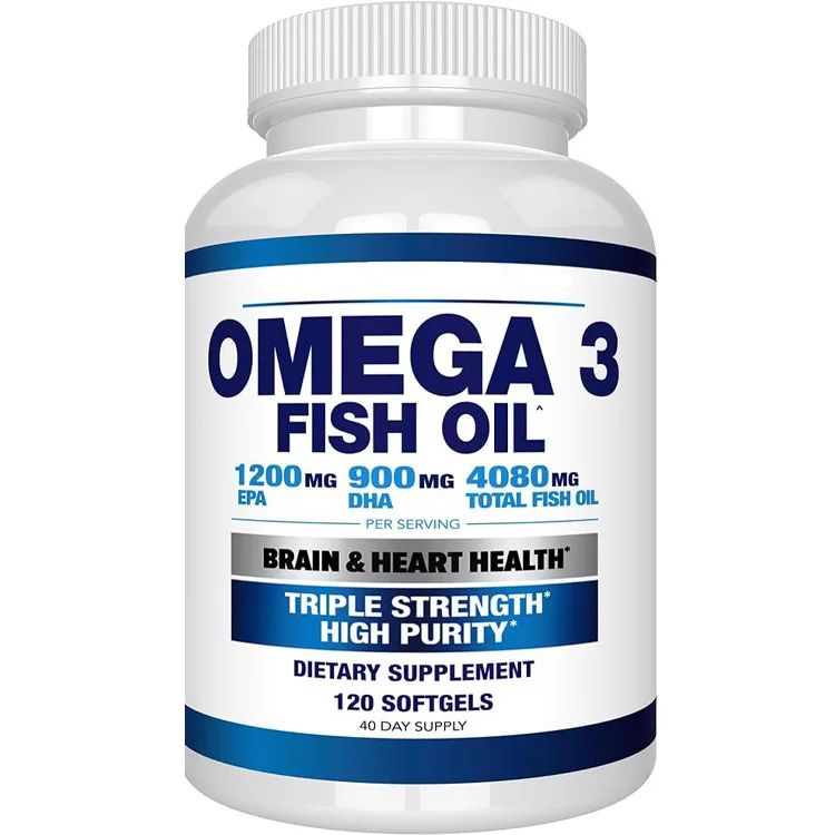 OMEGA 3 Fish Oil 2250mg High EPA 1200mg + DHA 900mg Triple Action Unscented Supplement