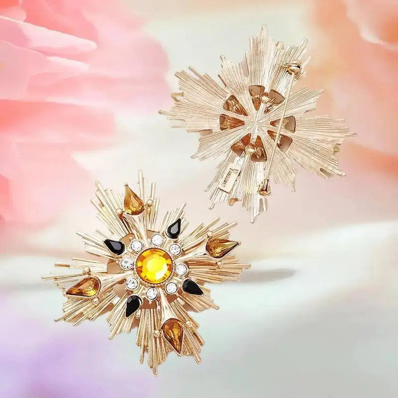 القرون الوسطى خمر الغربية العتيقة بروش الصليب خمر ضوء النجوم كريستال دبوس المرأة معطف الملابس والمجوهرات والاكسسوارات الهدايا