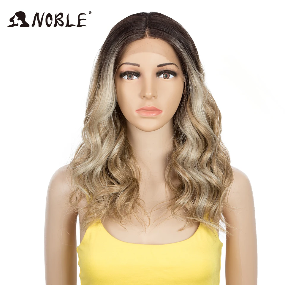 Edle Perücke mit Spitze vorne, 20 Zoll, lockige, gewellte Perücke, Ombré-Blond-Perücke, synthetische Perücken mit Spitze für Damen, Perücke mit Spitze für schwarze Frauen, Cosplay-Perücke. – Detail 10
