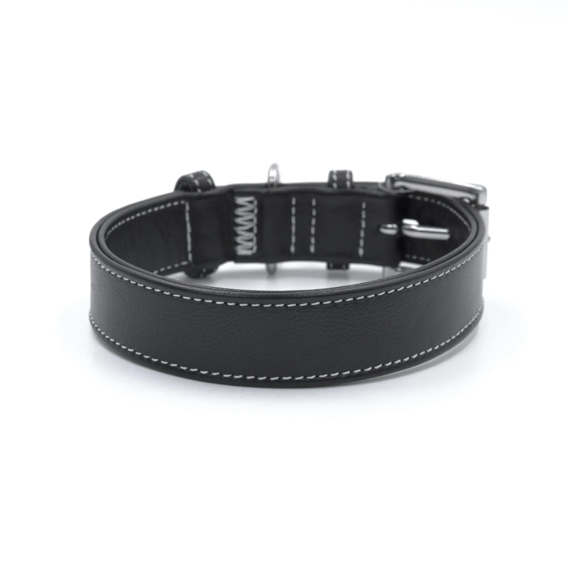 

Luxury leather dog collar, lychee patterned leather pet collar, double-layer leather soft, skin friendly and breathable