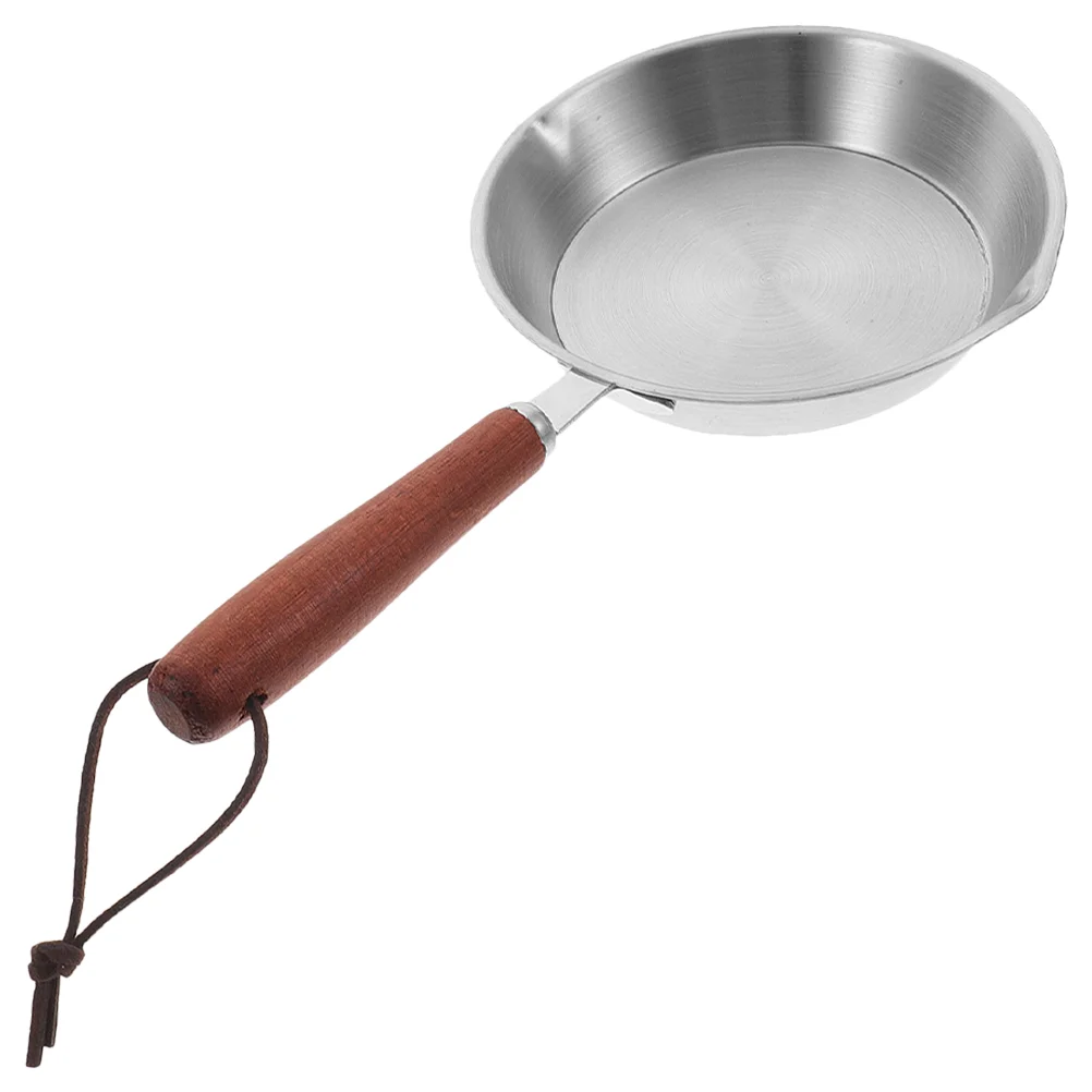 

Stainless Steel Mini Pot Space-saving Frying Pan Small Egg Flat Easy to Store Even Heating