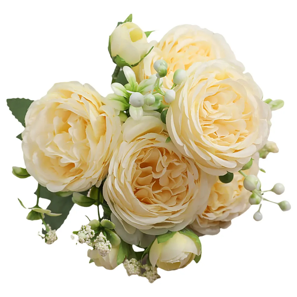 

1pc Artificial Rose Single YellowRose Home Decoration Long StemFlower Ornaments Evening Party Decoration Wedding Room Decor