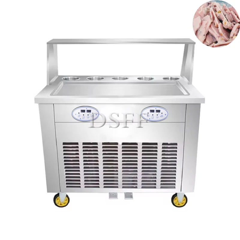 Hot Selling Commercial Stainless Steel Deep Fried Ice Cream Machine, Large Single Pot Stir Fried Yogurt Machine