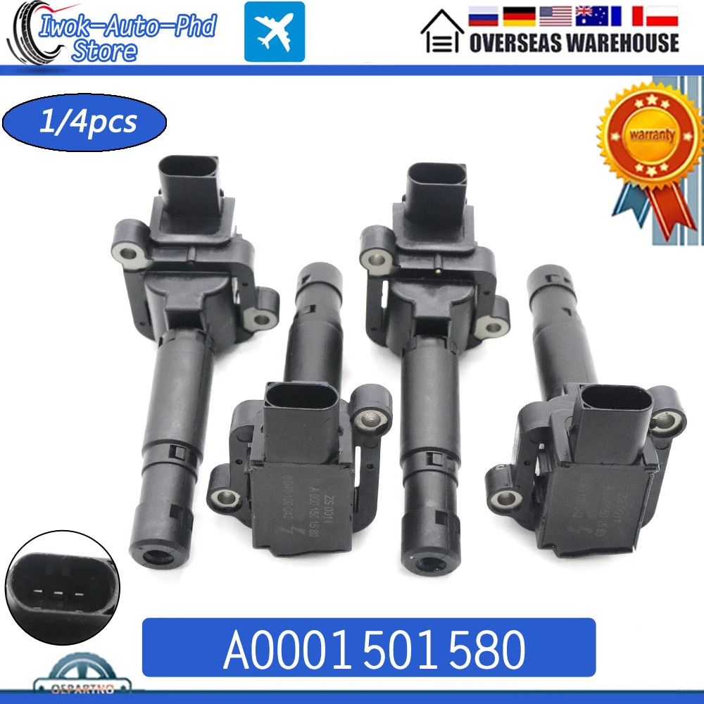 A0001501580 Car Ignition Coil For MERCEDES-BENZ C230 C180 C180K C200 C200K C230K C250 C260 CLK200K E200 E200K E250 E260 SLK200