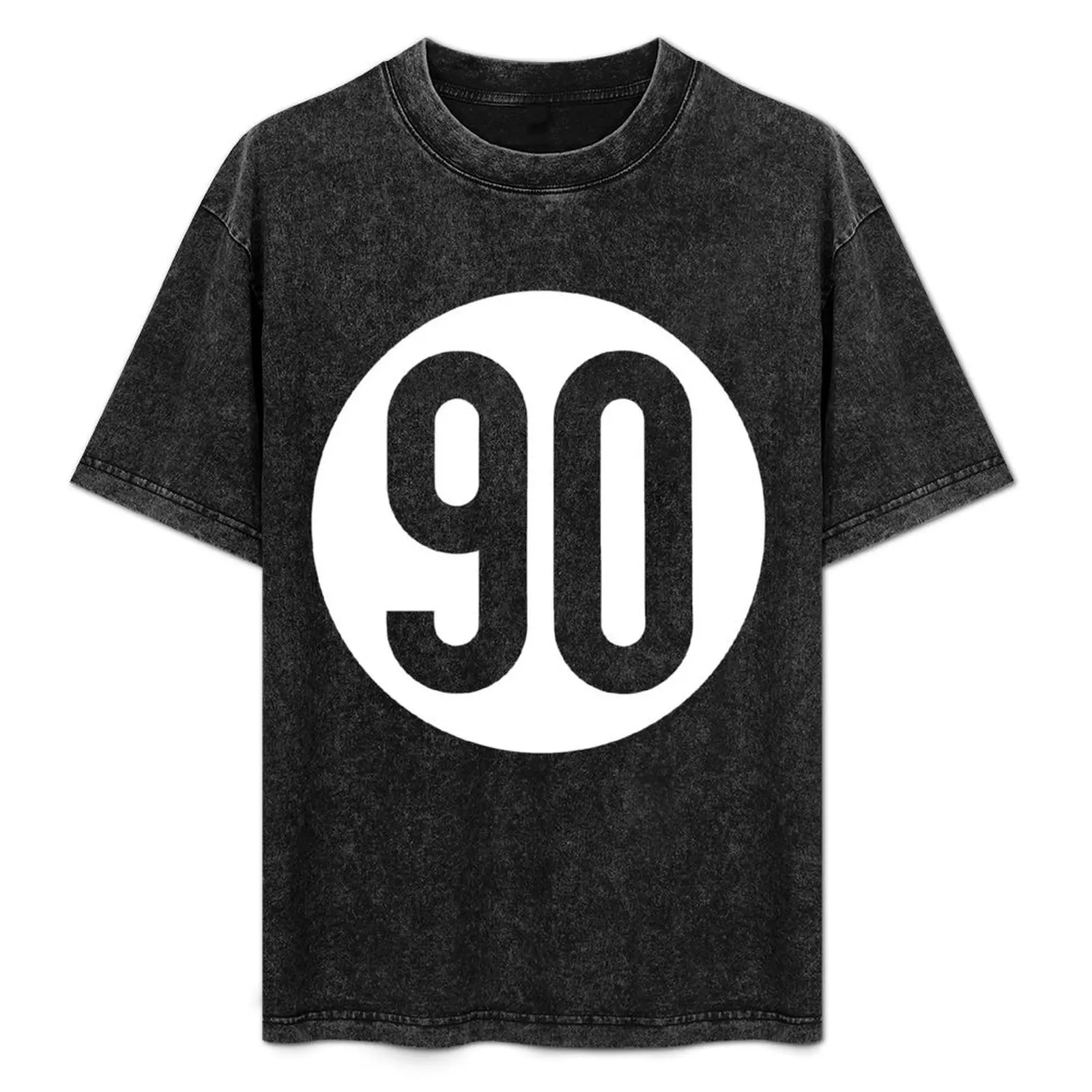 

Black 90 Logo T-Shirt Trendy Pattern T-Shirt for Men