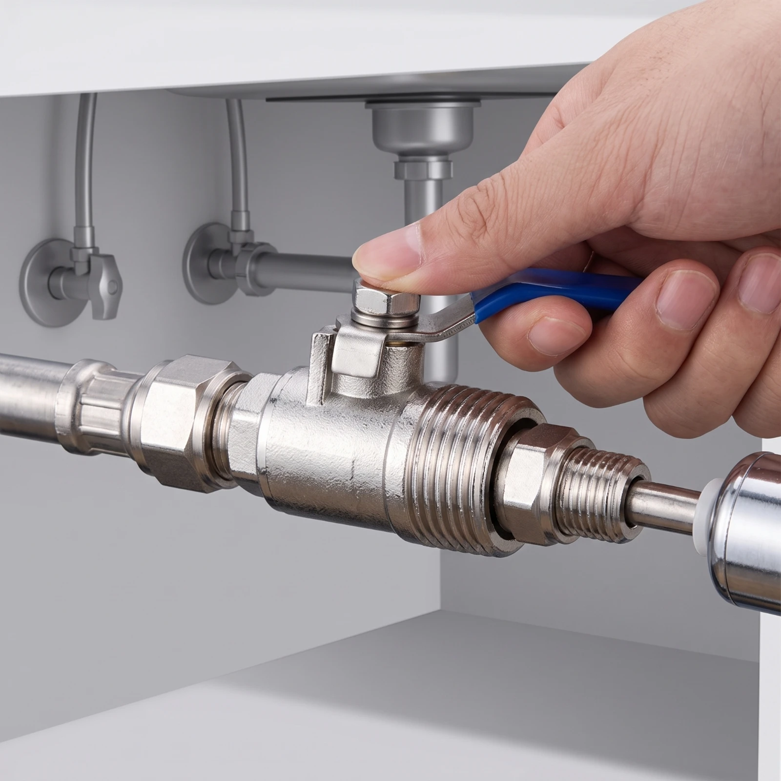 Threaded Valve Connector Quarter-Turn Valve with Lever Handle No Leakage Easy to Open and Close for Plumbers, Plumbing