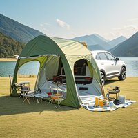 Lightweight 4-Person SUV Tent: PU4000 Waterproof 210D Oxford Fabric +3 Doors & Sleepable Floor, Electric Car Air Conditioning