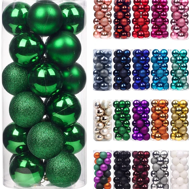 24Pcs Christmas Decoration 3CM Christmas Balls Xmas Tree Pendant Ornaments for Home Decor 2025 New Year Navidad Gifts Accessory