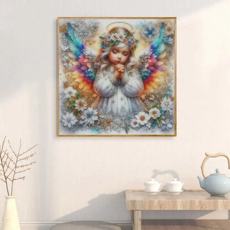 Gatyztory 5d Diamant Malerei Mädchen Engel Mosaik Kreuz stich Kits Bild von Strass Porträt Porträt Stickerei Figur handgemacht