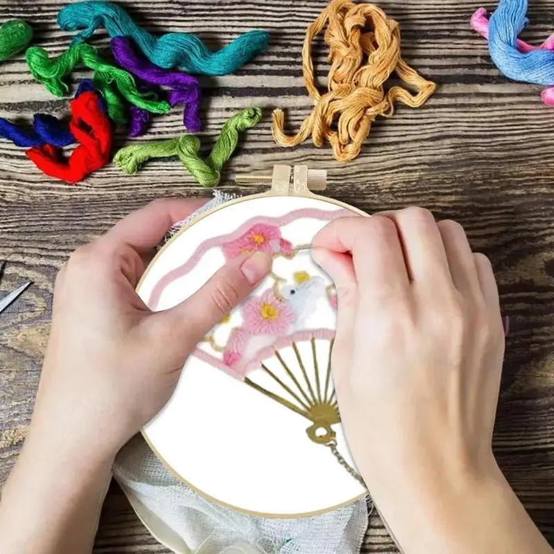 

Embroidery Kit For Beginners At Home Embroidery Kit Easy Learn To Sew Toy With Step-By-Step Video Tutorials Latch Hook Tools And