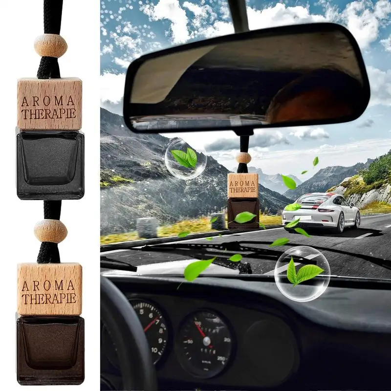 Car Perfume Pendant Glass Perfume Pendant 8ml Refillable Diffuser Bottle Fragrance Oil Diffuser Empty Air Freshener For Home &