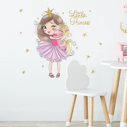 Princess and Little Unicorn Girl Bedroom Porch Wall Beautify Decorative Wall Stickers Living Room Decoration  Wall Decor