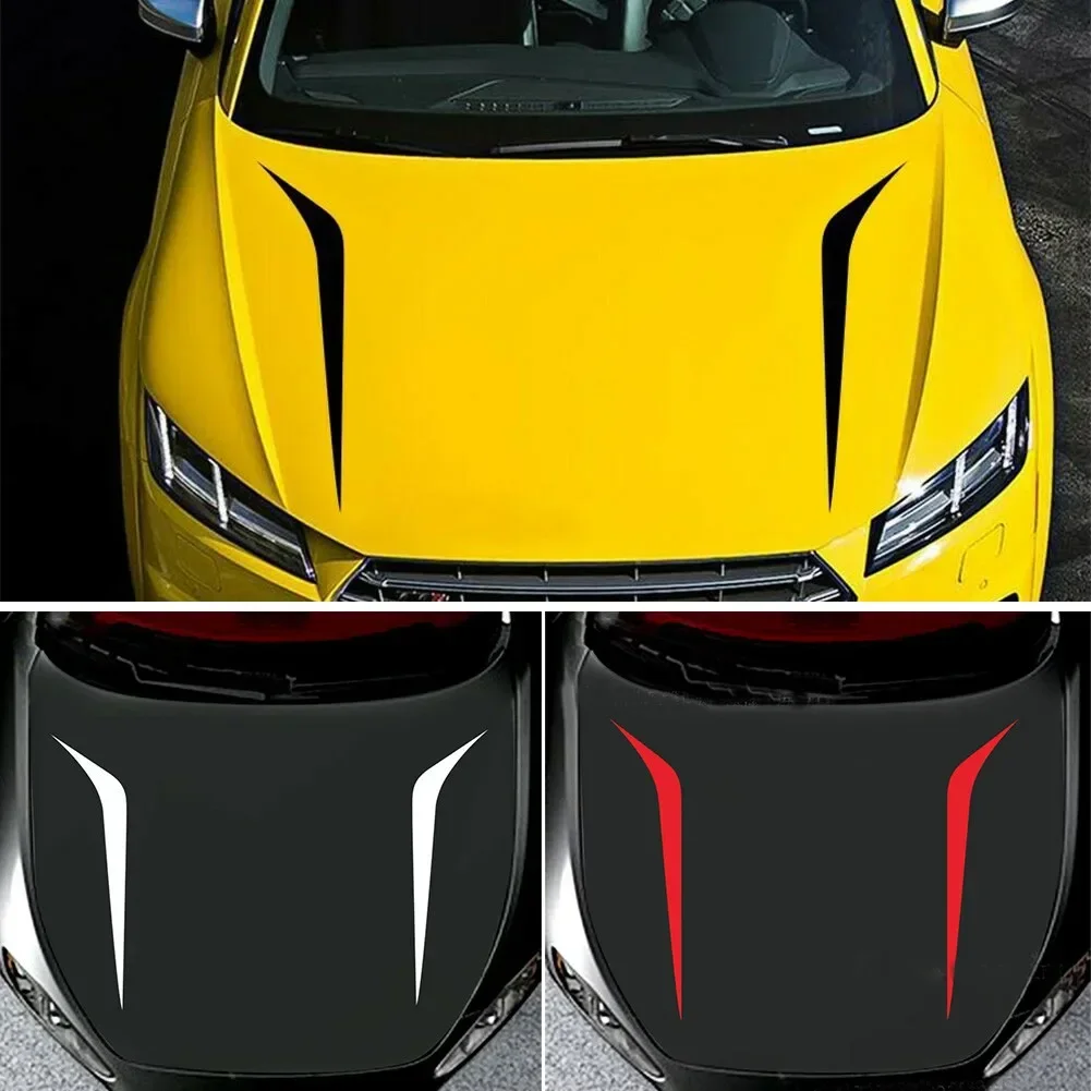 

Findme 2x Car Hood Stickers Auto Hood Stripes Sticker DIY Bonnet Decor Accessories For BMW Honda Toyota Car Stickers And Decal