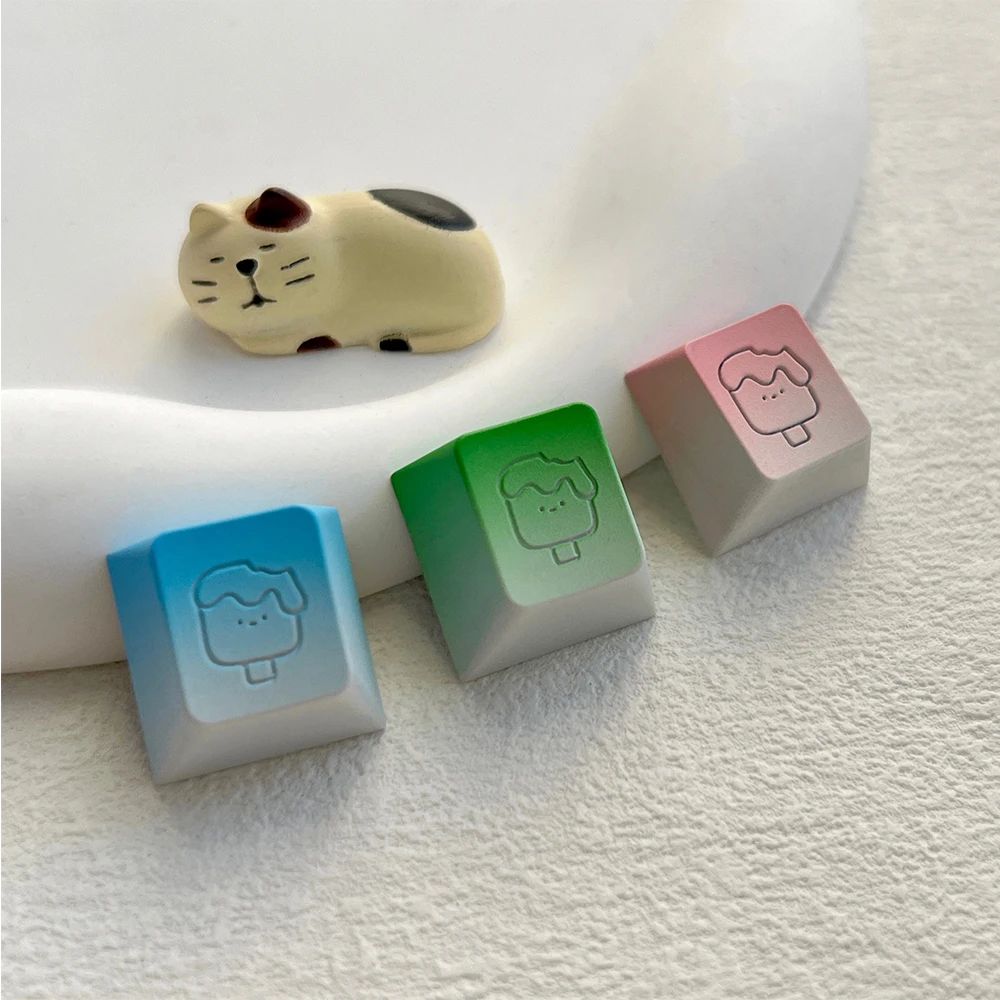 

IDeal Ice Cream Metal Keycaps No Backlit Aluminum Original Profile R1 R4 ESC Caps Mechanical Keyboard Blue Green Pink Keycaps