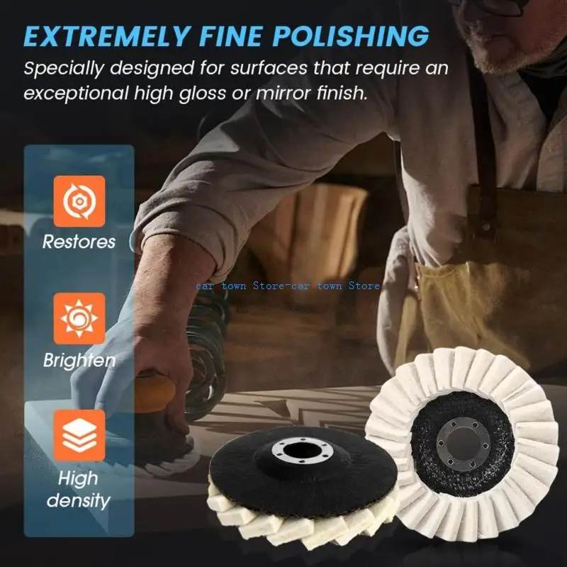 أقراص تلميع ألياف الصوف القوية RXJE أدوات تلميع معدنية 125 مم للألمنيوم الصلب