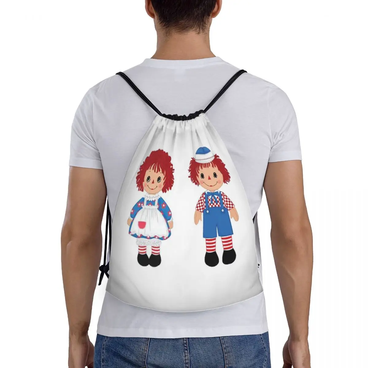 

Raggedy Ann And Raggedy Andy The Vintage Dolls Backpacks Multi-function Drawstring Bags Storage Bag Book Bags for Travel School