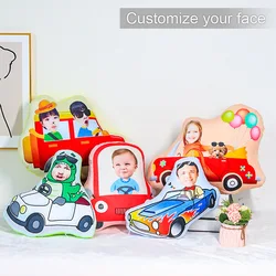 Custom Face Cartoon Pillow Decorative Pillows For Sofa Personalized Photo Back Cushion Decoration Home Children's  Birthday Gift