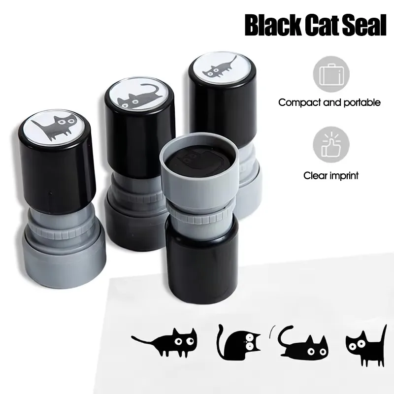 Cute Cartoon Stamps Lovely Small Black Cat Stamp DIY Scrapbooking Decoration Diary Collage Stationery view 2