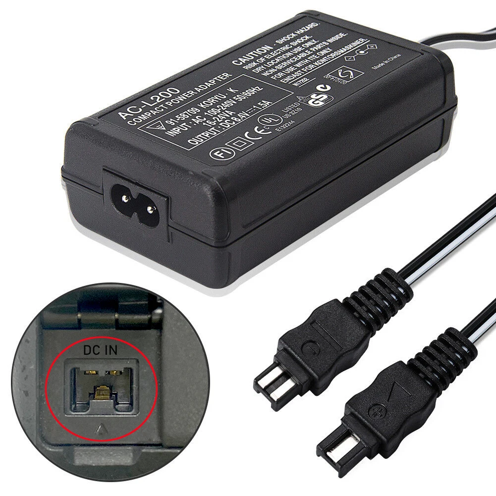 AC-L200C/B/D L25 Power Adapter Charger for Sony Handycam DCR-HC21 DCR-HC26 DCR-HC28 DCR-HC30 DCR-HC32 DCR-HC36 DCR-HC38 DCR-HC42