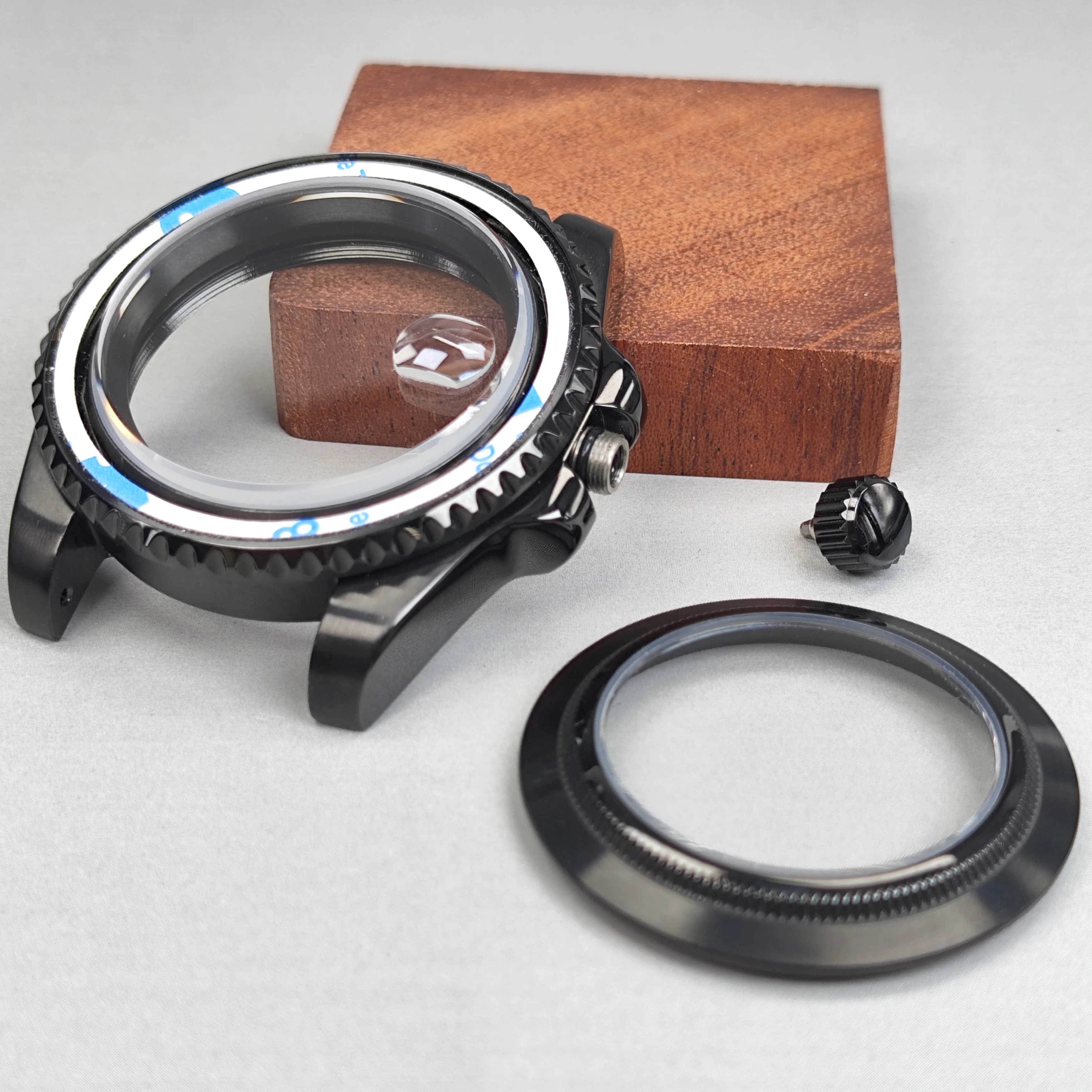 Корпус часов NH35 40 мм, черный ремешок, ширина сапфирового стекла, 120 кликов, водонепроницаемый корпус, подходит для NH34, NH35, NH36, механизм NH34, корпус часов