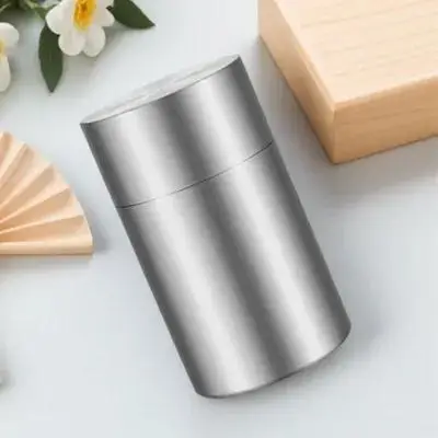 

Stainless Steel Tea Jar Sealed Double Lid Airtight Storage Container Dry Food Snacks Candies Packaging Box Keep Fresh for Coffee