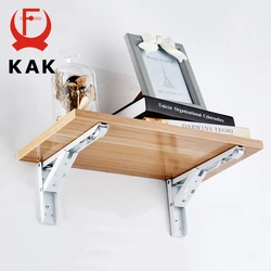 KAK-soportes de estante plegables de 2 piezas, soporte de estante plegable de acero inoxidable resistente para trabajo de mesa, ahorro de espacio, bricolaje