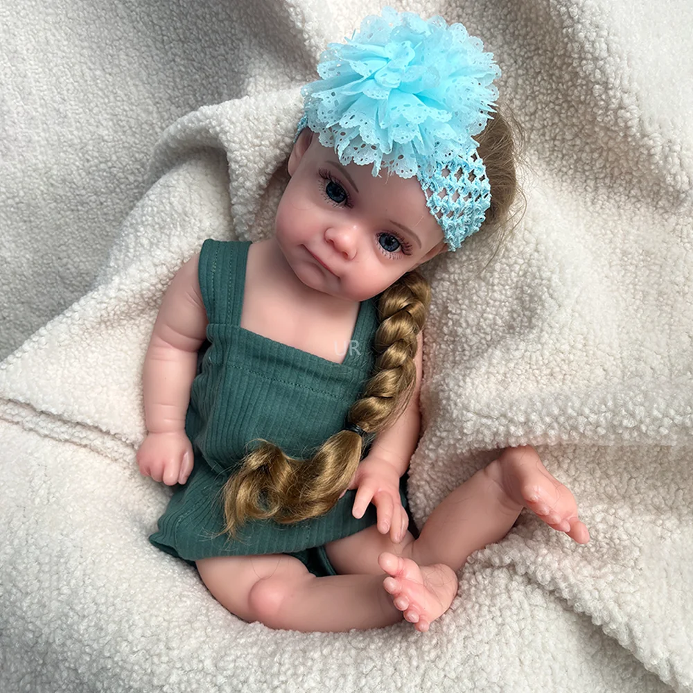 Silicone Lifelike Girl with Implanted hair Painted/Unpainted Girl Whole Body 50CM Soft Solid Silicone Reborn Baby Doll Corpo De