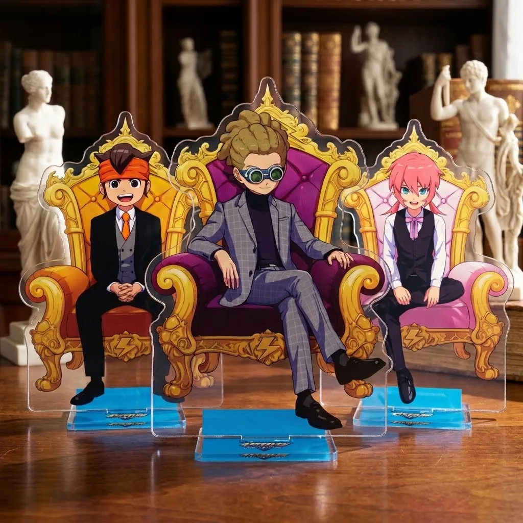 Inazuma Eleven Anime Kidou Yuuto Acrylic Keychain Stand Figure - Suit Throne Ver. Desktop Decoration Collection Model Plate Gift