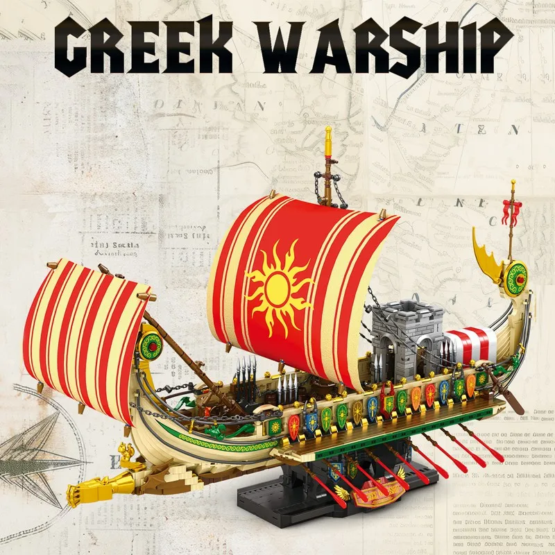 Pirate Ship Series Creek Viking Warship Model Building Blocks Ship Cruisers 2982PCS Building Blocks Brick Puzzle Toys Gift