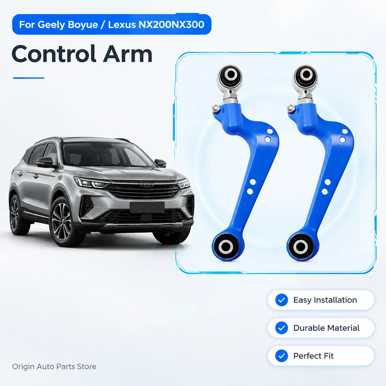 Rear Adjustable Camber Control Arm & Tie Rod, Direct Fit Alignment Tire Wear Fix for Geely Boyue Lexus NX 200 300