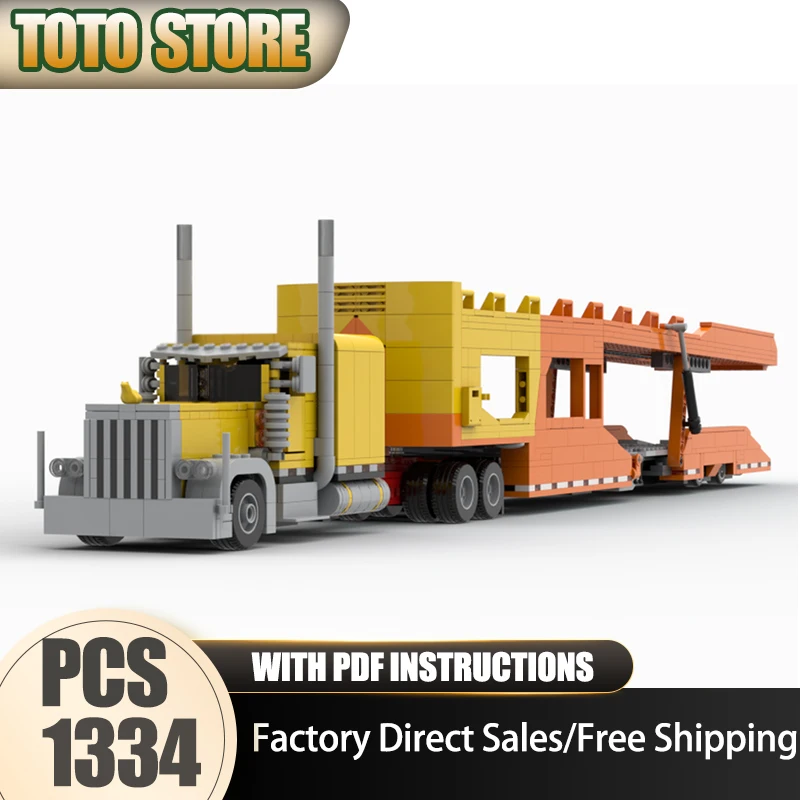 

Urban Truck Model Moc Building Block Modular Car Transporter Bundle Model Technology Brick Assembly Toy Construction Holiday