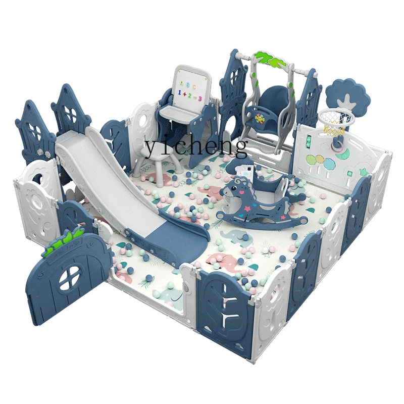 Tqh-VALLA DE JUEGOS para el hogar para interiores para niños, parque de atracciones infantil, estera de seguridad para gatear, valla