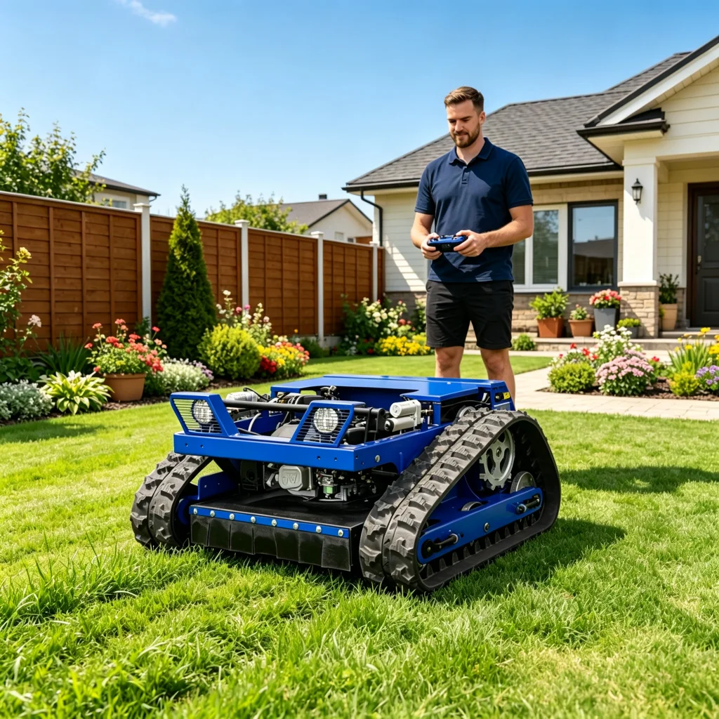 Compact Zero‑Turn Remote Crawler Mower High Efficiency Grass Trimmer Customized Blade Structure For Complex Slope Terrain Use