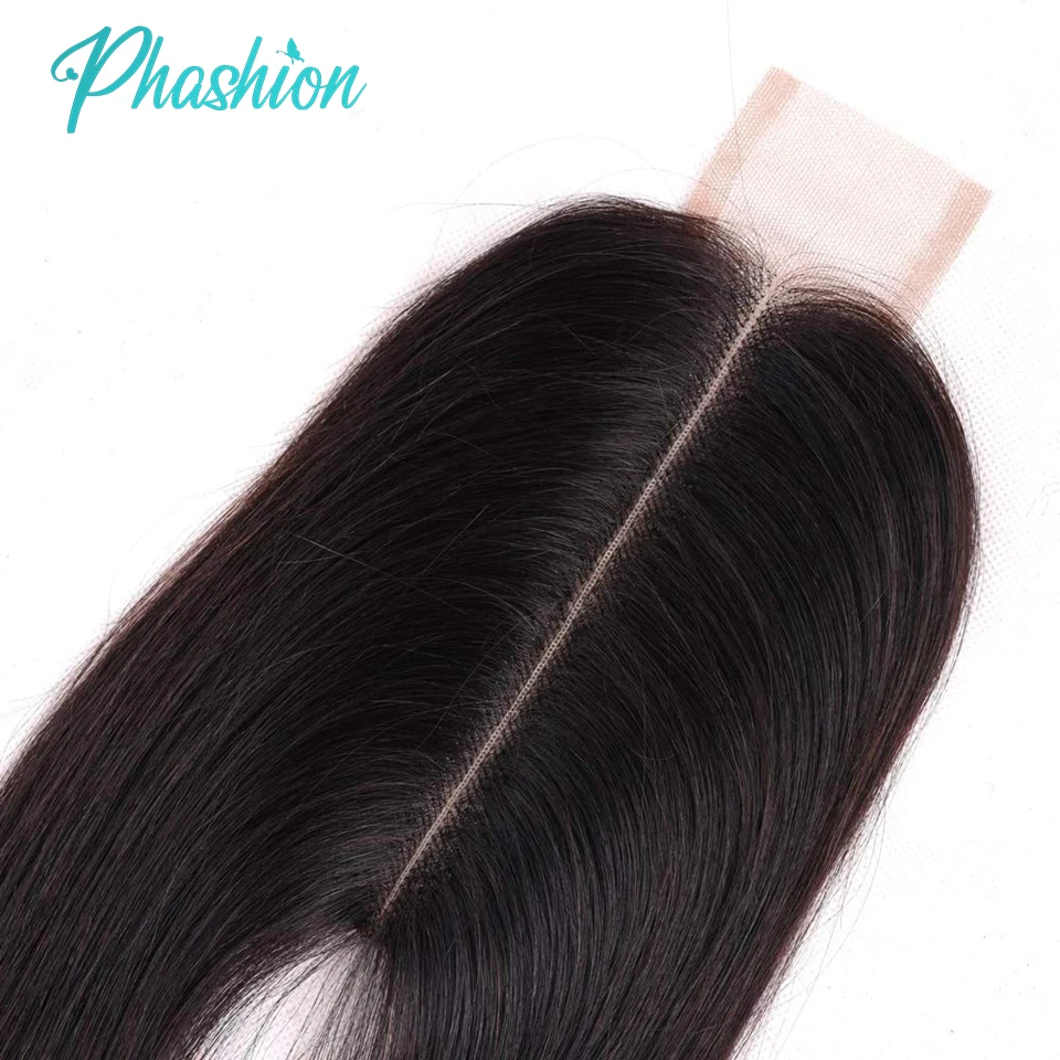 Phashion Kim K 2X6 Zwitserse Transparante Kanten Sluiting Rechte Body Wave Diepe Scheiding Braziliaanse Remy Menselijk Haar Voor Zwarte Vrouwen