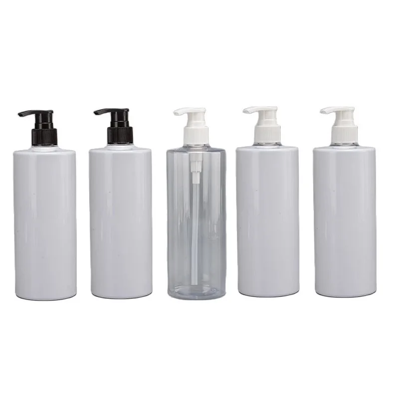 

13Pcs Bqdy Lotion Bottle 500ml 17oz Empty Clear White PET Plastic Round Cosmetic Body Scrub Container Shampoo Lotion Bottles