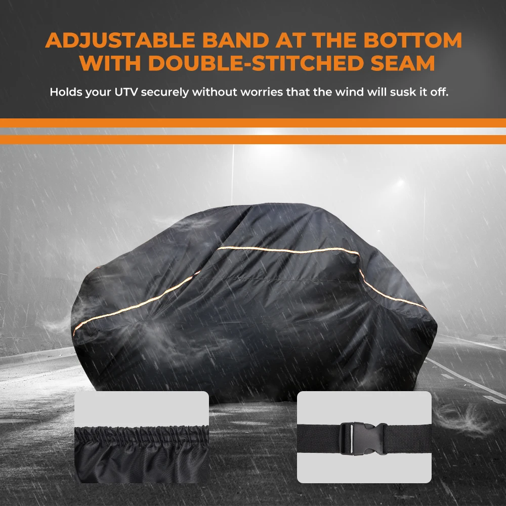 

UTV Cover Heavy Waterproof Oxford Cloth Compatible With Polaris RZR for Yamaha for CFMOTO UFORCE Cover 2-3 Passenger Black