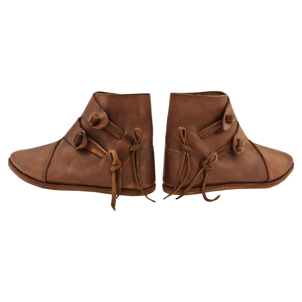 Mittelalterliche Retro-Königliche Herrenschuhe Renaissance Piraten Ritter Prinz Kurze Stiefel Halloween Cosplay Kostümparty PU-Leder Requisitenstiefel – Detail 4