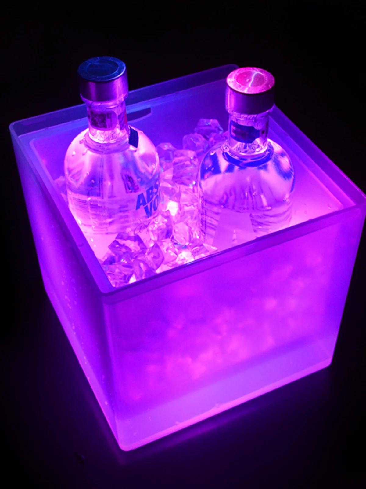 Acrylic bar LED luminous beer barrel champagne red wine barrel square double waterproof plastic ice bucket 3.5L