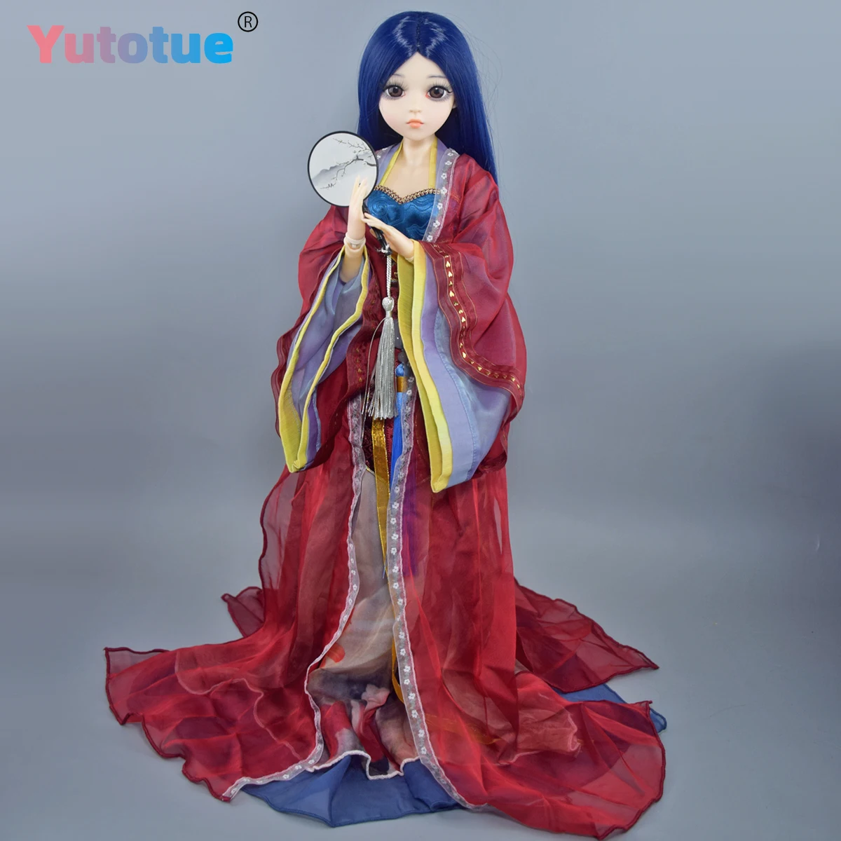 Lalka YUTOTUE o wysokości 60 cm w stylu starożytnym, dziewczynka z długą peruką, ręcznie robione ubranka, zestaw lalki BJD.